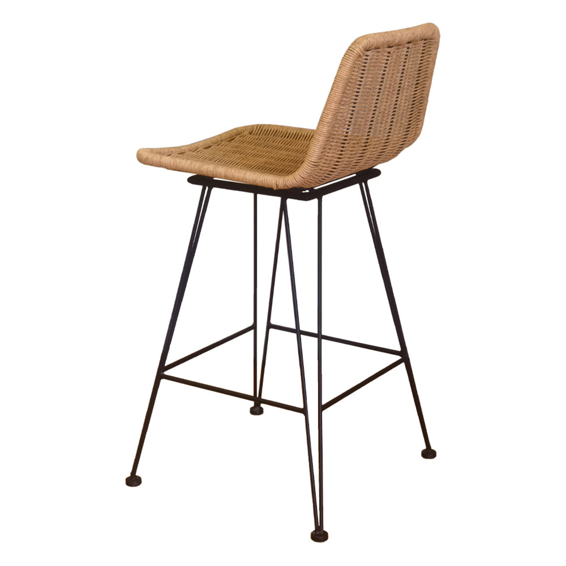 DENMARK STOOL BAR RATTAN NATURAL BLACK 42x53xH90cm PRC