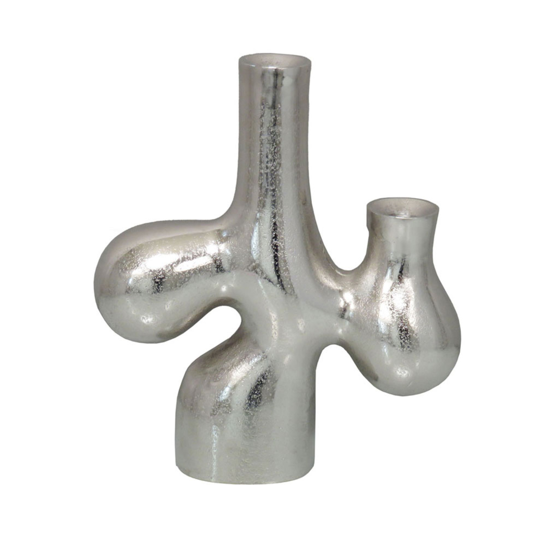 BRONTIE CANDLE HOLDER 27x8x31 ALUMINIUM SILVER