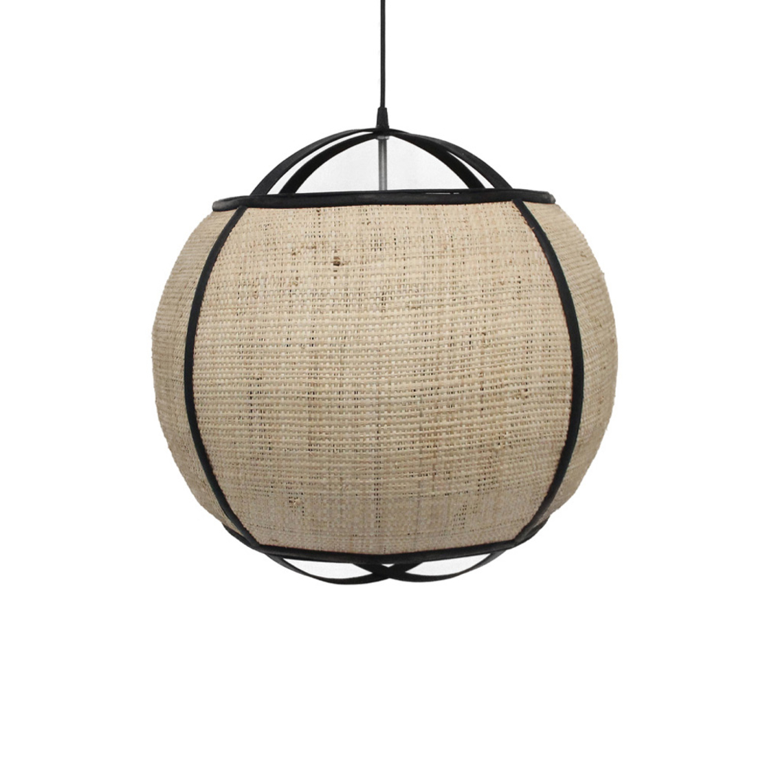NUBIA LAMP PENDANT 52x52x50 ROPE NATURAL BLACK BAMBOO
