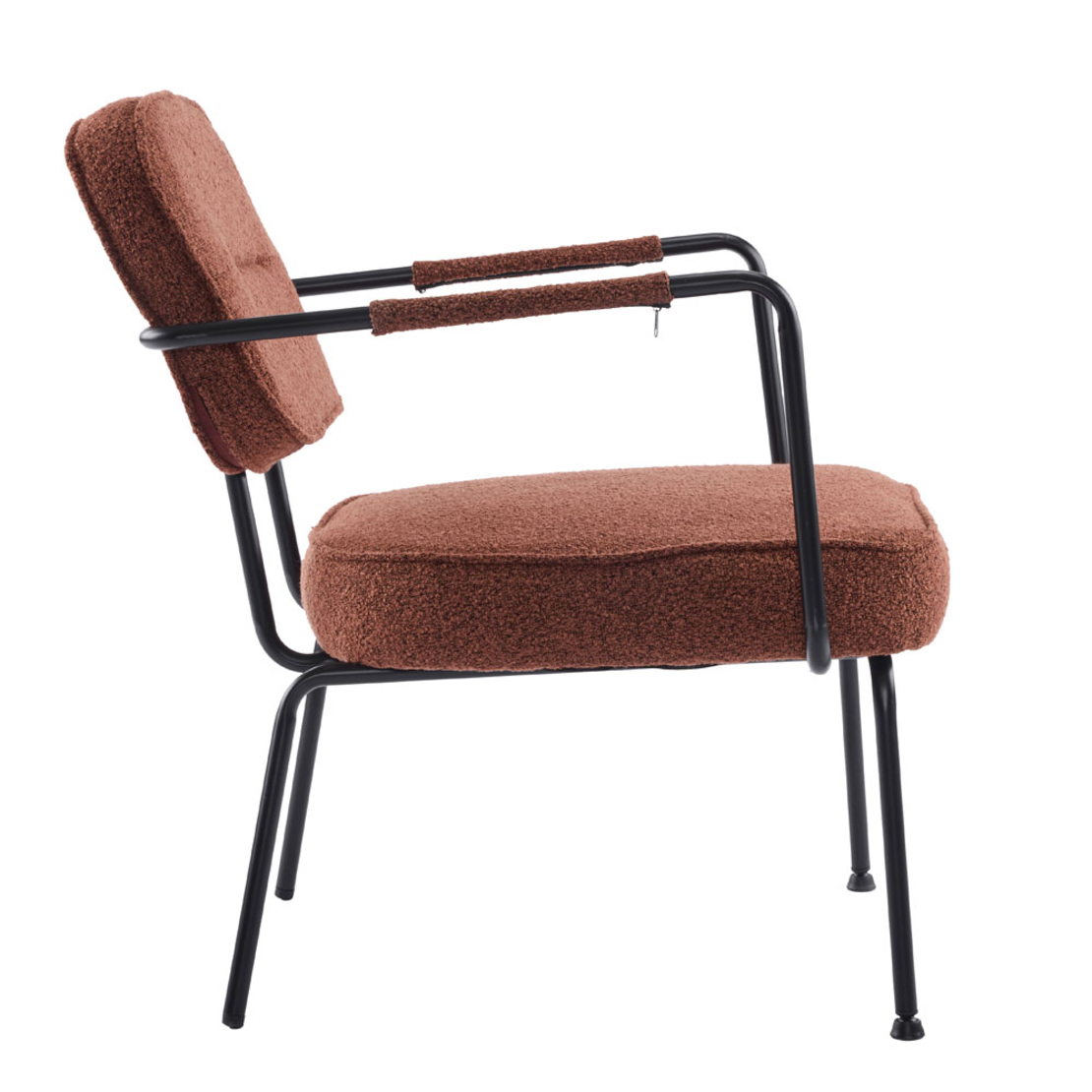 PRISLEY ARMCHAIR FABRIC TERRACOTTA METAL BLACK PRC
