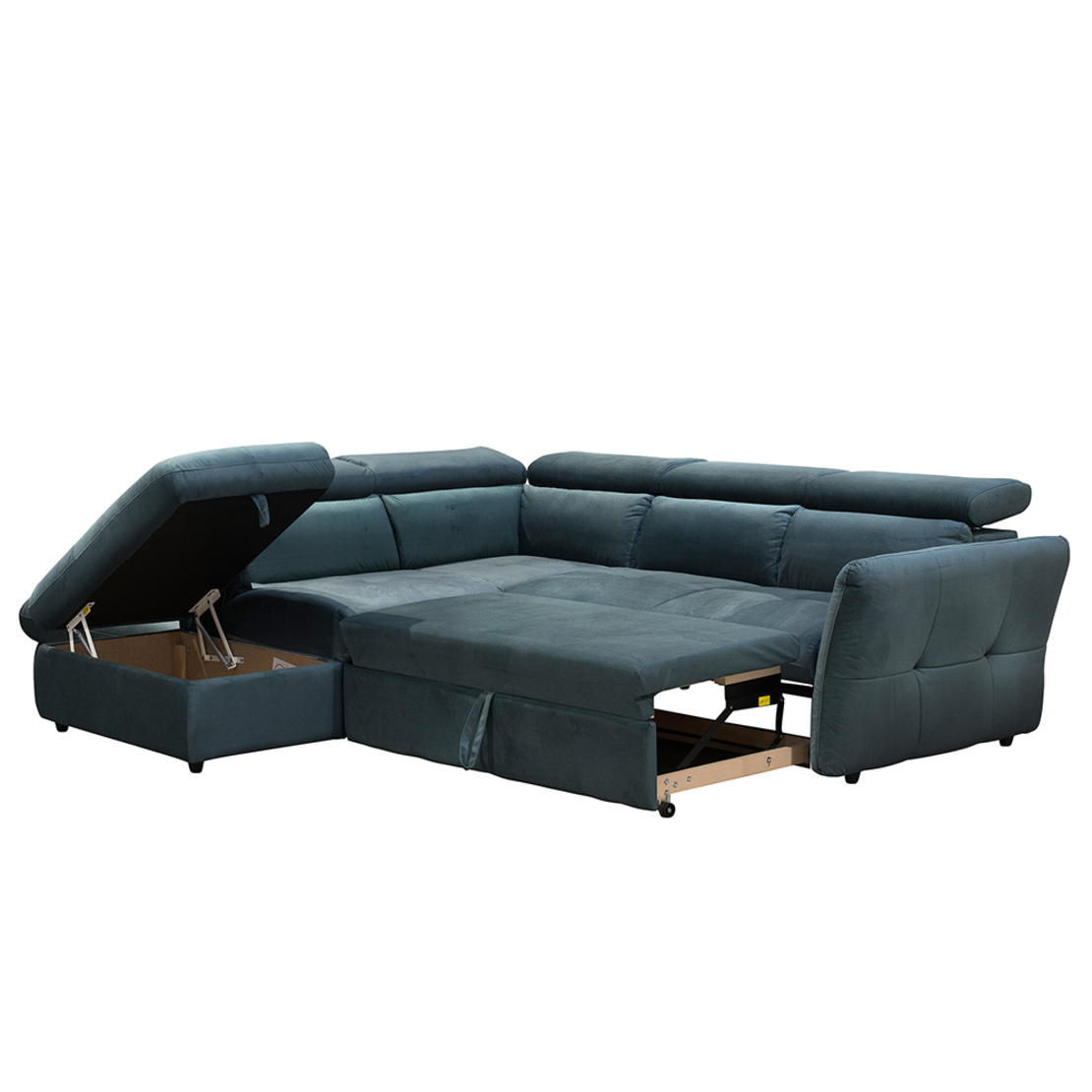 MONSERAT SOFA BED CORNER LEFT EASY CLEAN FABRIC PETROL E1 EU