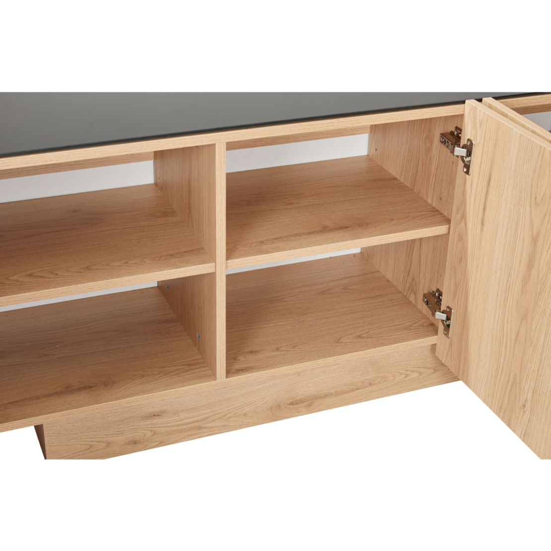 CUBIUS TV STAND 4DOORS MELAMINE NATURAL MELAMINE SMOKE BLACK 182x39x59 E1