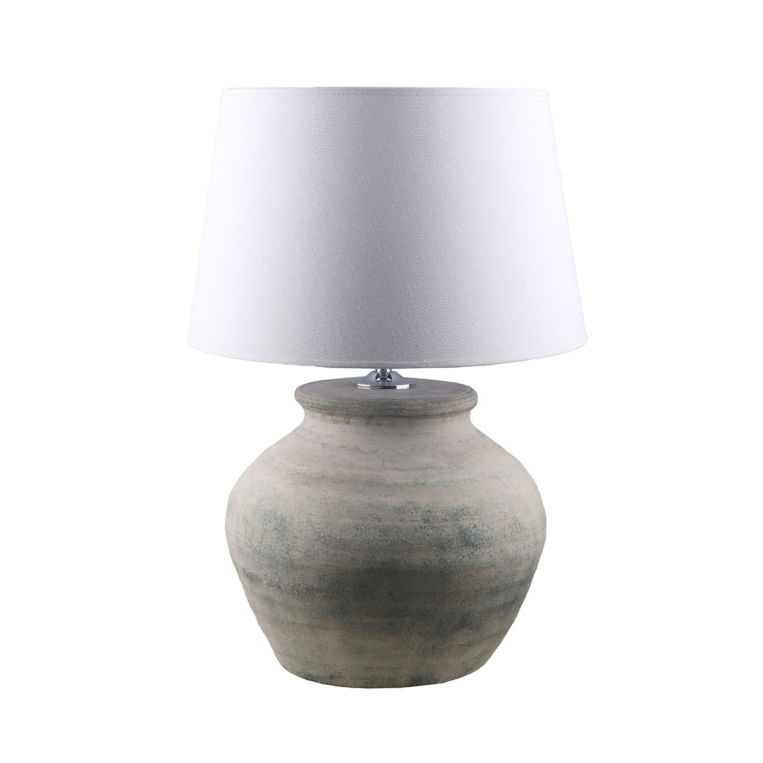 DILOS LAMP TABLE 38x38x77 CERAMIC GREY LINEN WHITE