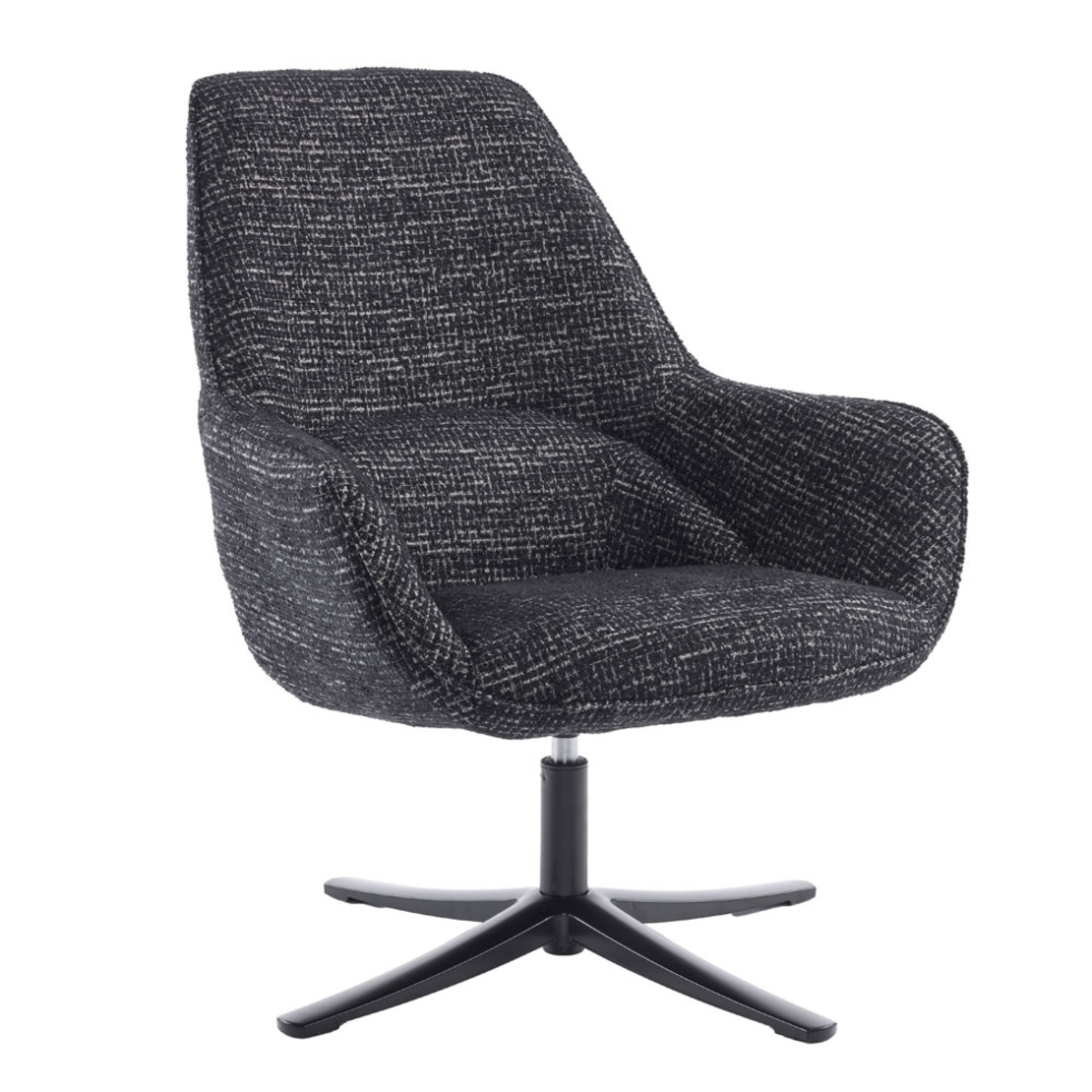 TIFFANY ARMCHAIR SWIVEL FABRIC BLACK WITH PATTERN METAL BLACK PRC