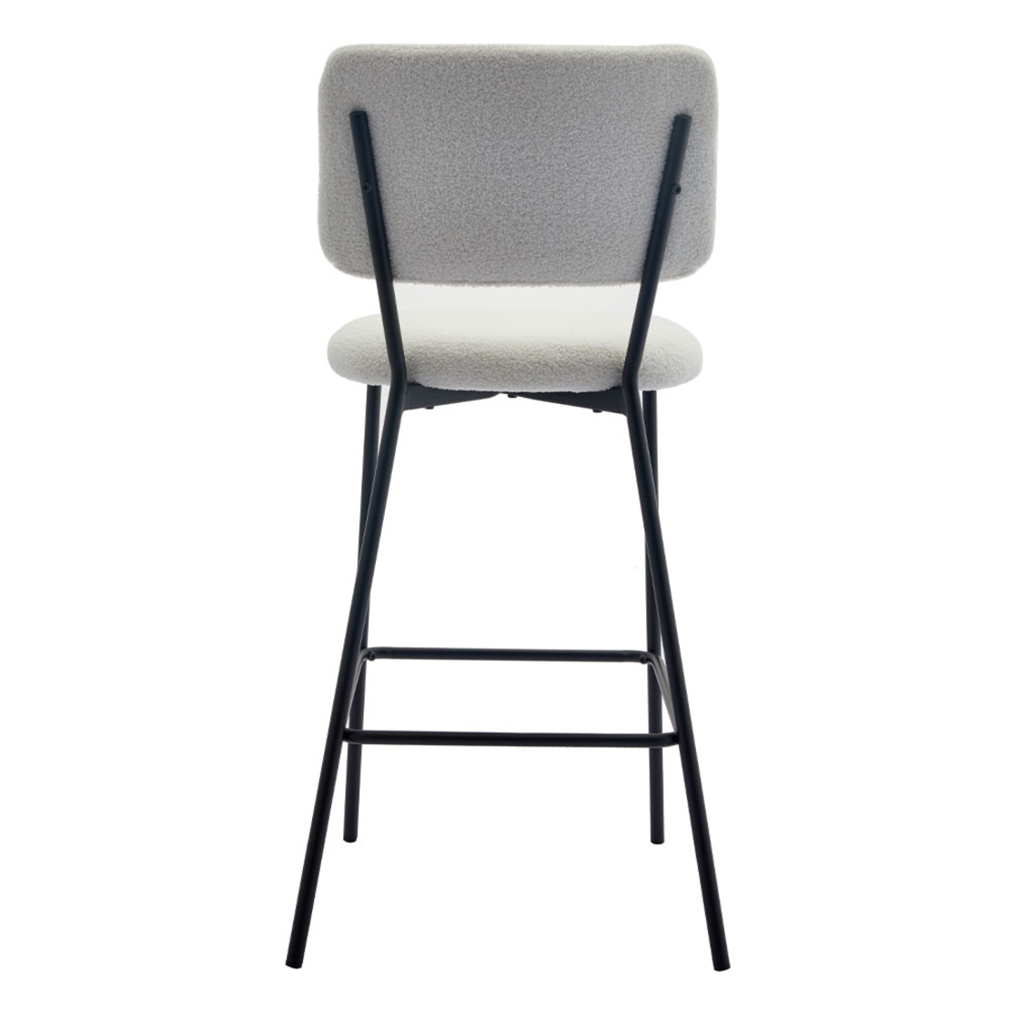 NATURE STOOL BAR FABRIC WHITE METAL BLACK E1 PRC