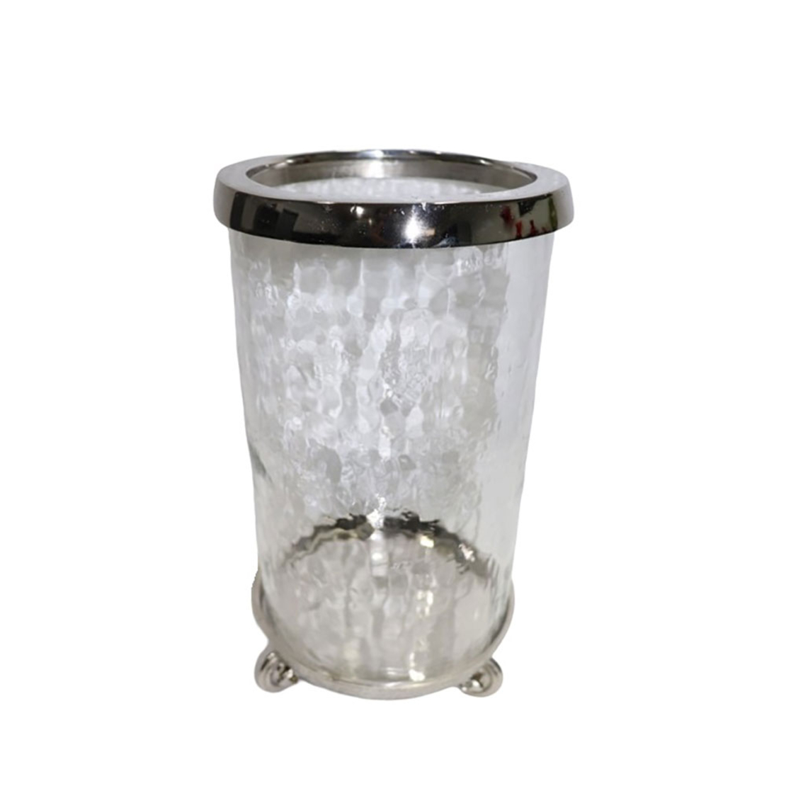 ARGENTUM CANDLE HOLDER GLASS ALUMINIUM TRANSPARENT