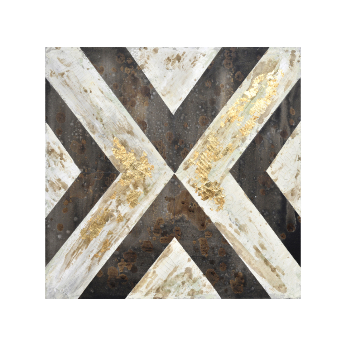 CRUTH 2 PAINTING CANVAS BEIGE BROWN WOOD GOLD 80x8