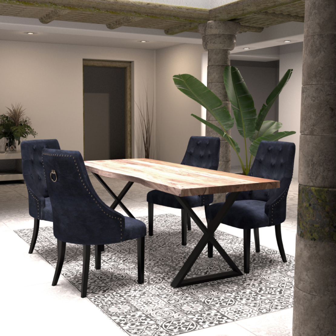 RETRO CHAIR FABRIC BLACK WOOD RUBBERWOOD BLACK E1 PRC