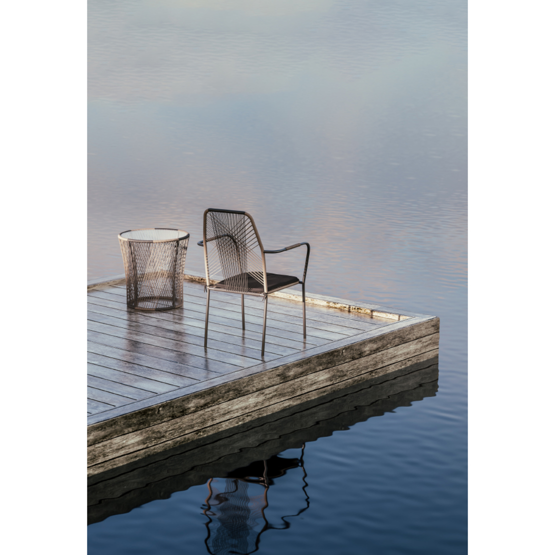 BREEZE COFFEE TABLE PE WOVEN NATURAL BLACK D50xH50,5cm PRC