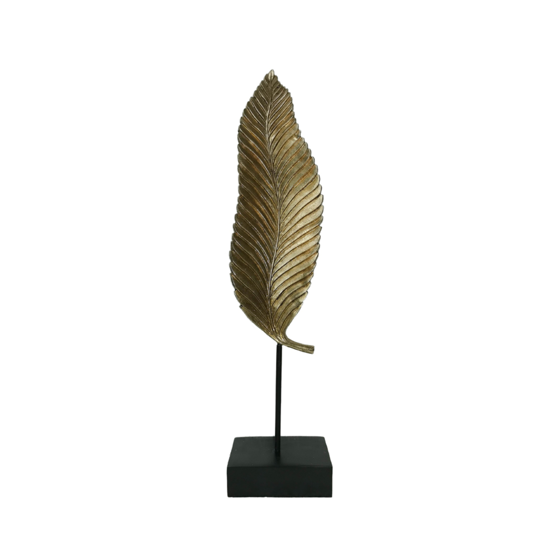 UMI DECO LEAF POLYRESIN GOLD BLACK 13x9xH57cm PRC
