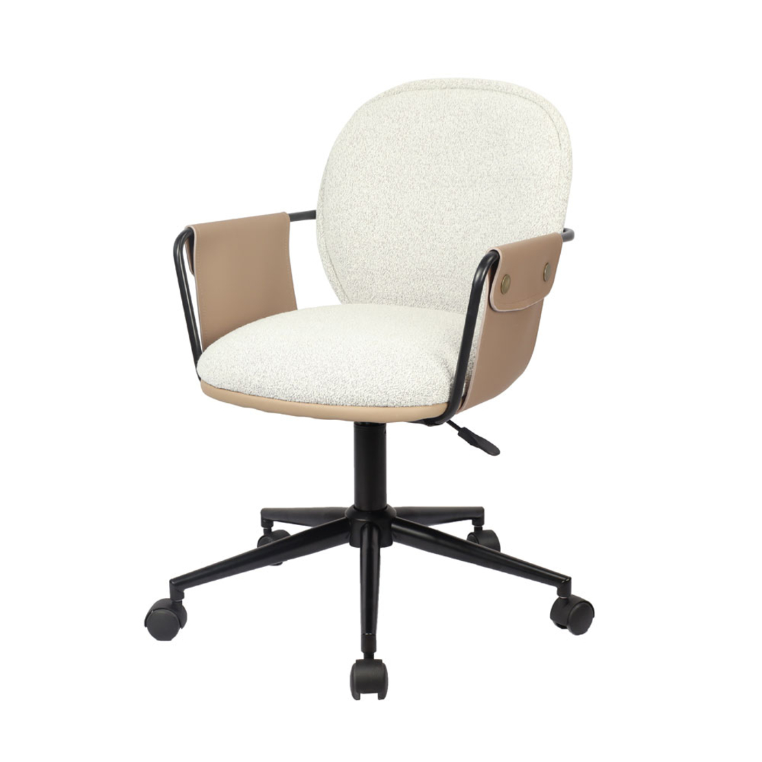 POST CHAIR DESK FABRIC BEIGE METAL BROWN METAL 55x