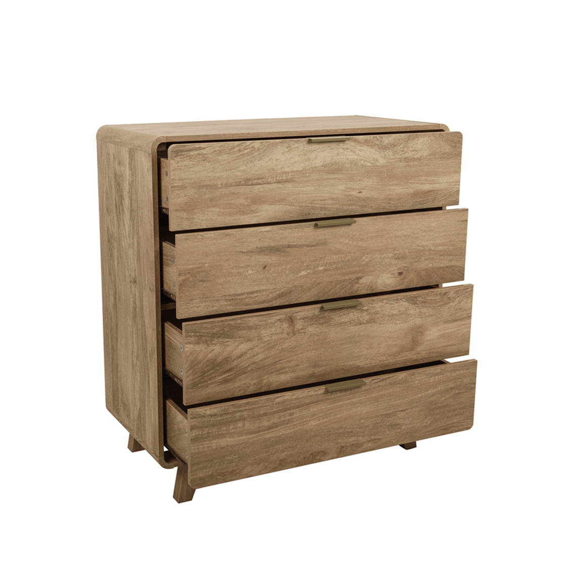 OVAL COMMODE 4DRAWERS CHIPBOARD WITH MELAMINE CARTA NATURAL E1 PRC