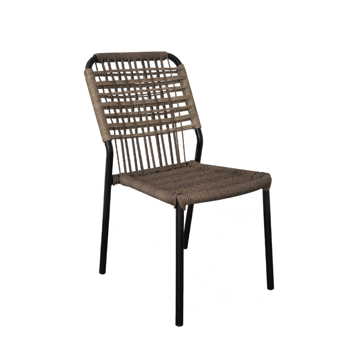 PANAMA CHAIR PE TWISTED WOVEN BROWN NATURAL BLACK 45x58xH83cm PRC