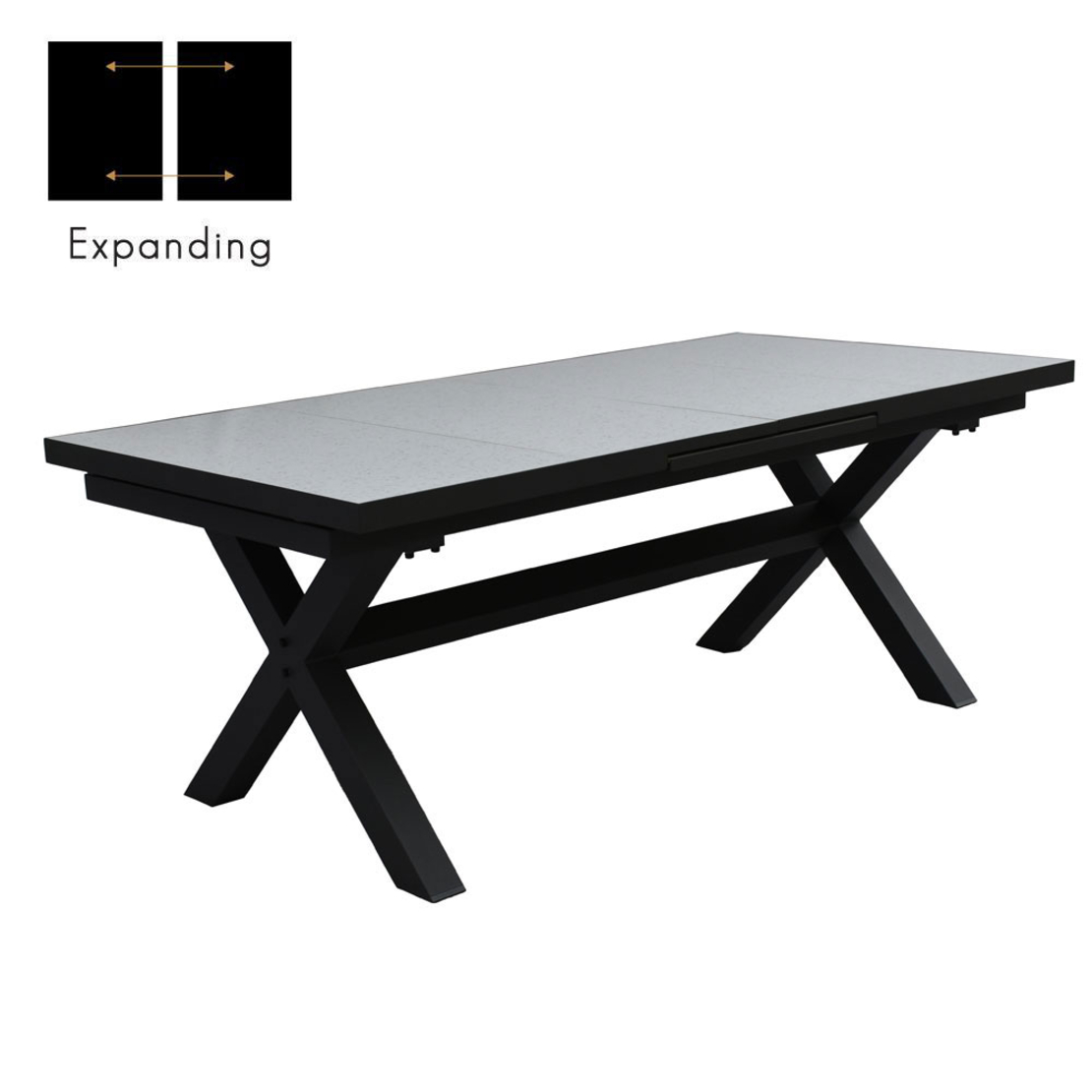 SORPRESA TABLE ALUMINIUM TERRAZZO GREY DARK 202x10