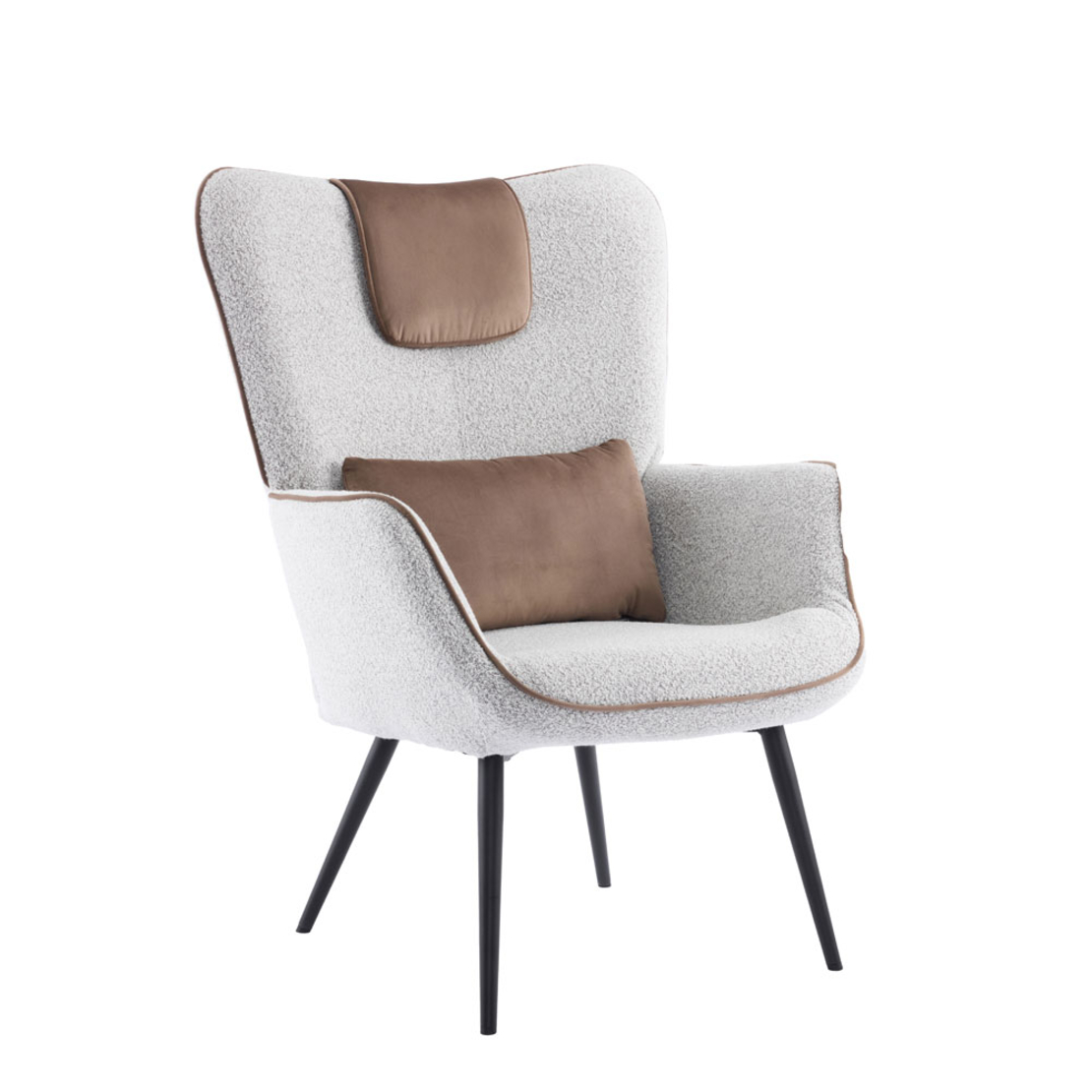MANIFEST ARMCHAIR FABRIC BEIGE METAL CAMEL BLACK PRC