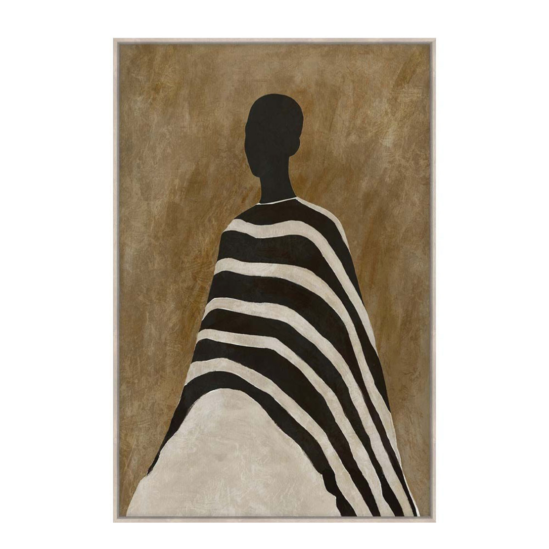 TIMELESS ELEGANCE B PAINTING DECORATIVE WITH FRAME 80x120x4 CANVAS BROWN BEIGE PP BLACK