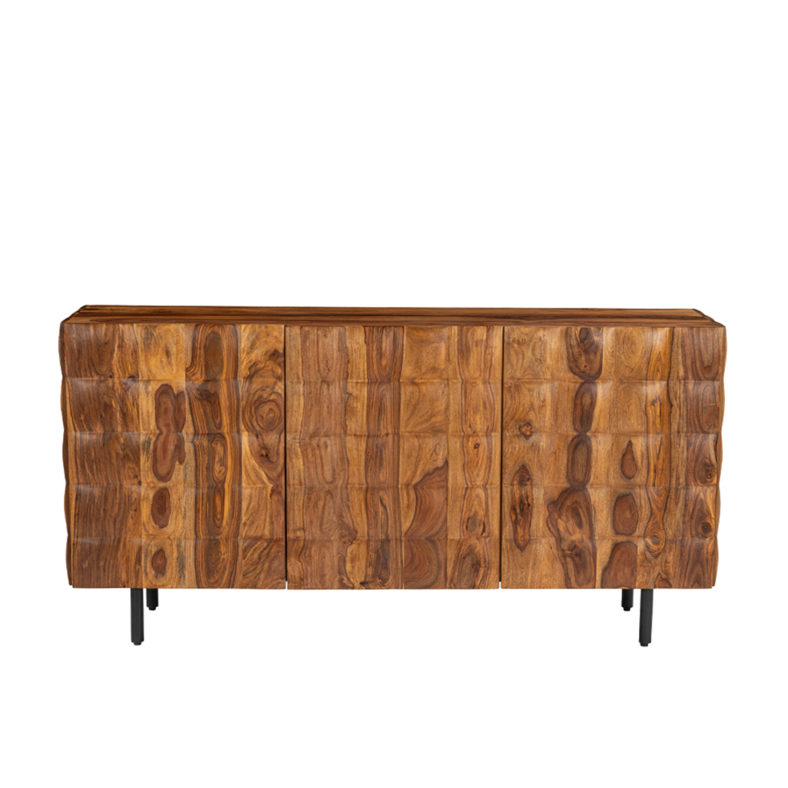 CHOCOLAT SIDEBOARD 3DOORS WOOD SHEESHAM WALNUT WOOD ACACIA BLACK 162x42x80 IN