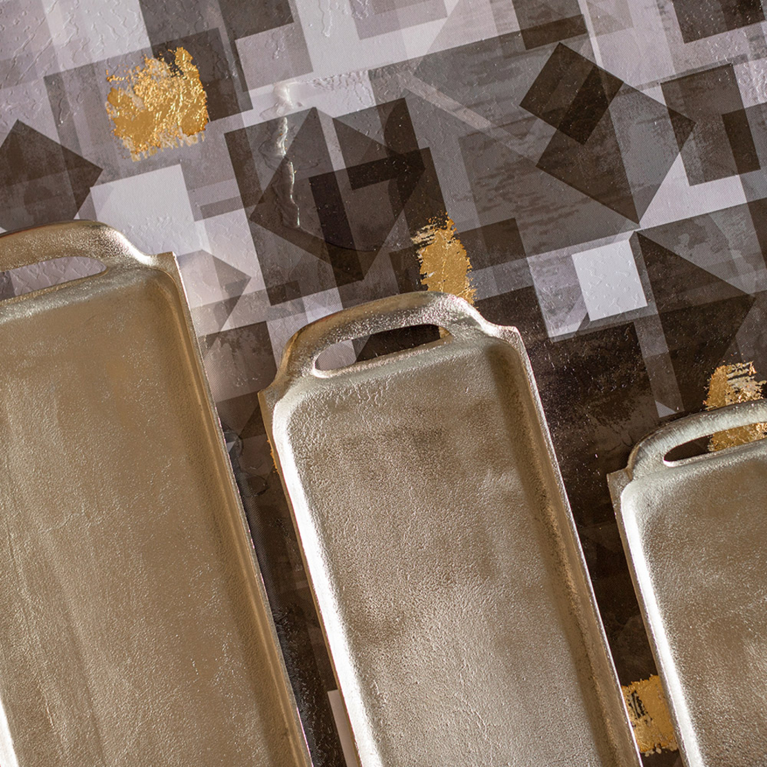 ADORO TRAY ALUMINIUM SILVER 61x16xH4cm IN