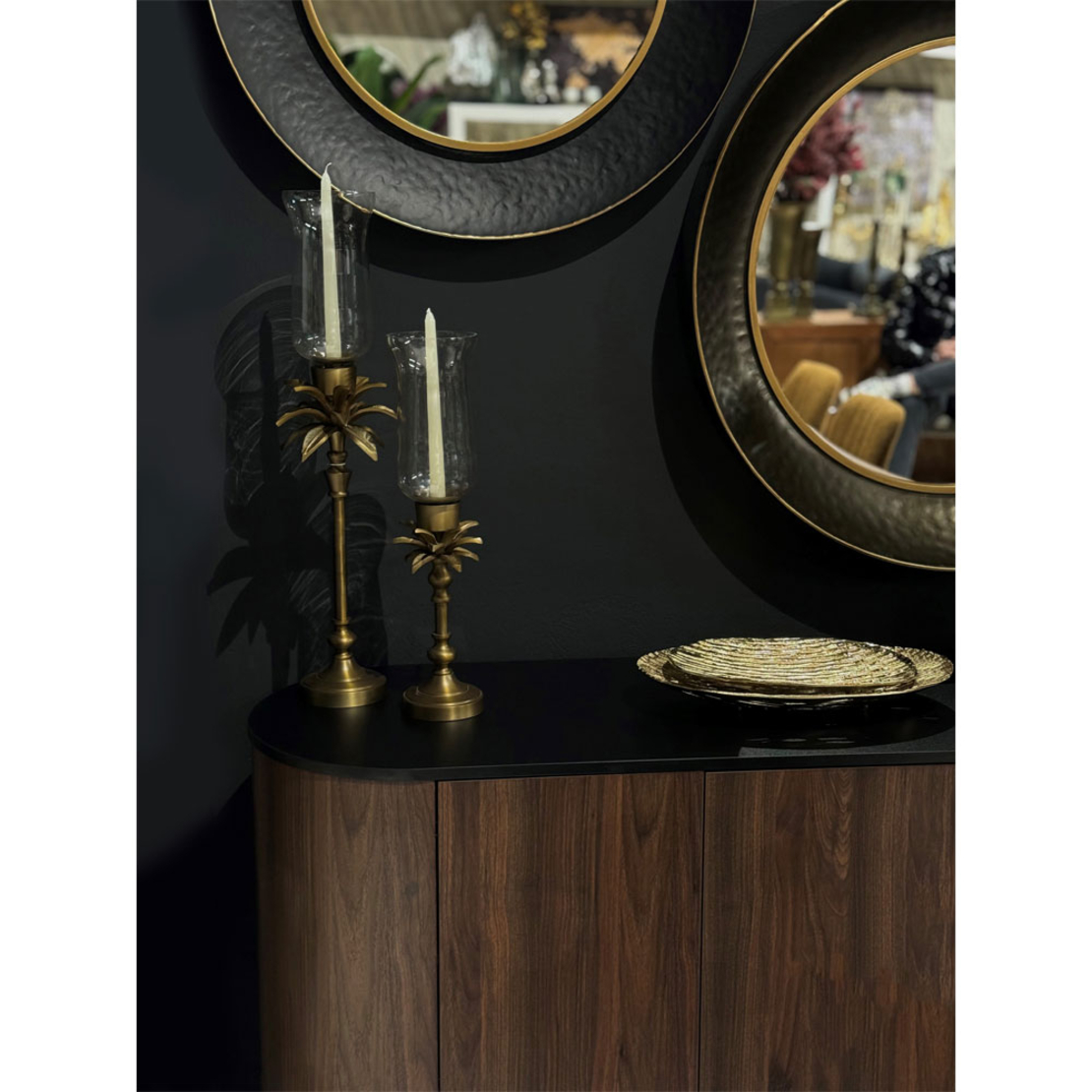 ANANIA 3 CANDLE HOLDER ALUMINIUM GLASS BRONZE D12,