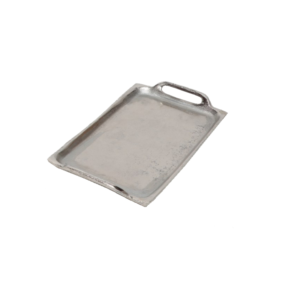 DAKAR TRAY WITH HANDLES ALUMINIUM SILVER 26x14xH2c