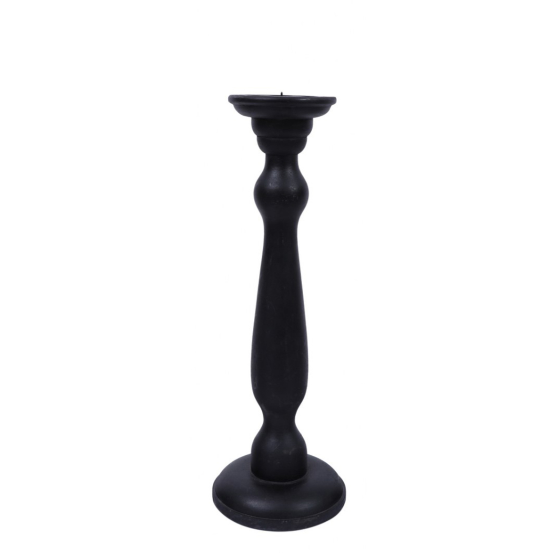 OTRERA CANDLE HOLDER WOOD MANGO BLACK D15xH45cm IN