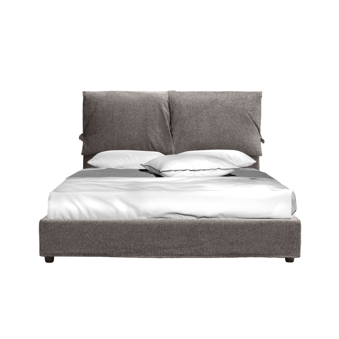MOUSSE HEADBOARD AND BASE FABRIC WOOD PINE ANTHRACITE CHIPBOARD E1 GR