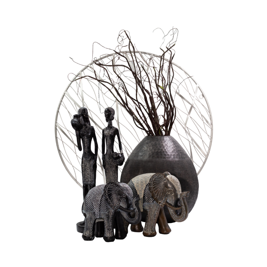 DROP VASE ALUMINIUM GRAPHITE D32xH29cm IN