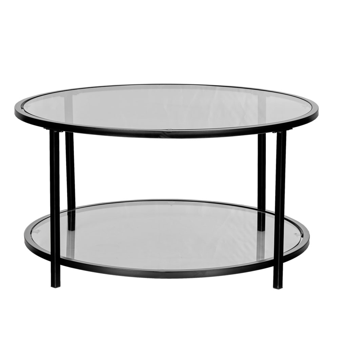MOON COFFEE TABLE GLASS TRANSPARENT METAL BLACK 80