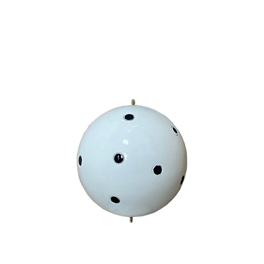 XMAS LUCKY CHARM 2025 BALL POLYRESIN WHITE BLACK 8