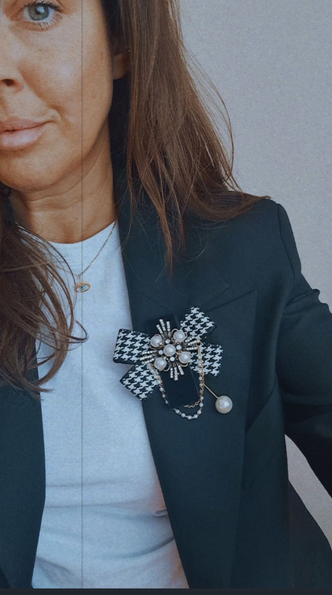 Black and White Mini Brooch