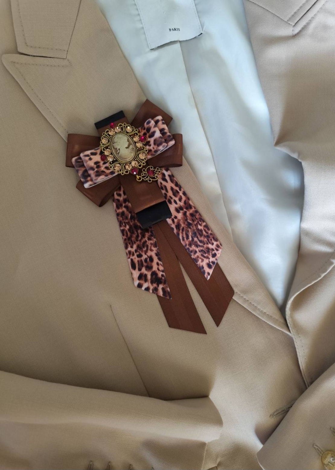 Leopard Bow Brooch