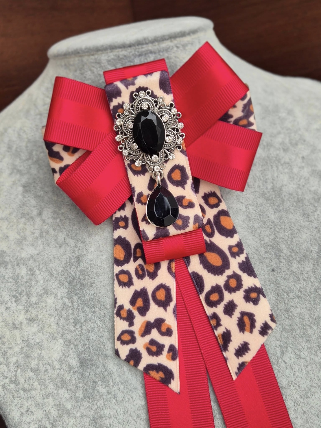 Leopard Bow Brooch