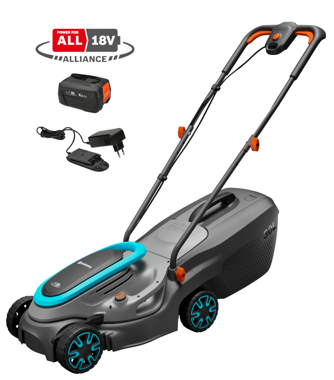 Battery Lawnmower PowerMax 32/18V P4A Set