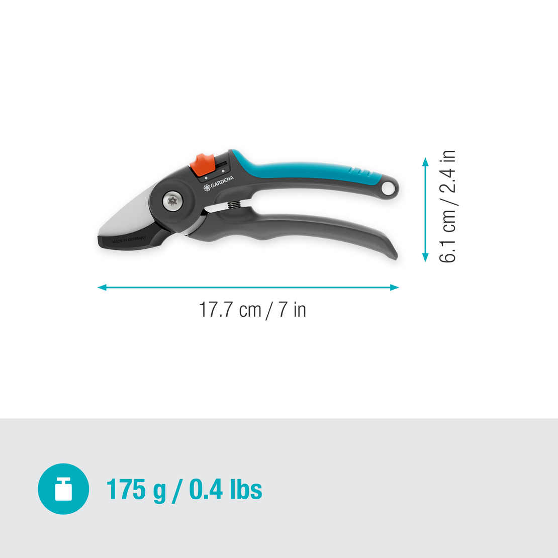 Secateurs PremiumCut Dry Wood, Anvil Cut, 20 mm cutting diameter