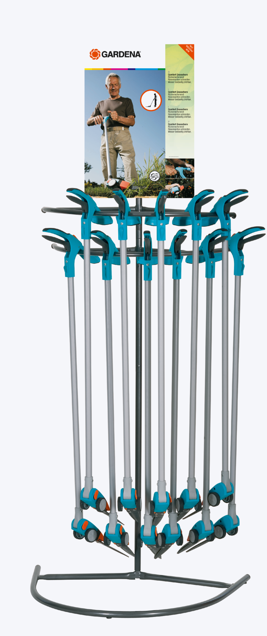 Асортимент ножици за трева Comfort с дълга въртяща се дръжка