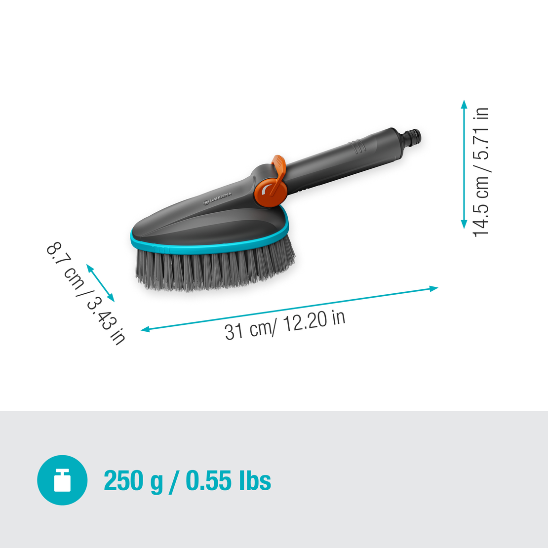 Cleansystem Hand Brush M soft, water-connected, for smaller surfaces