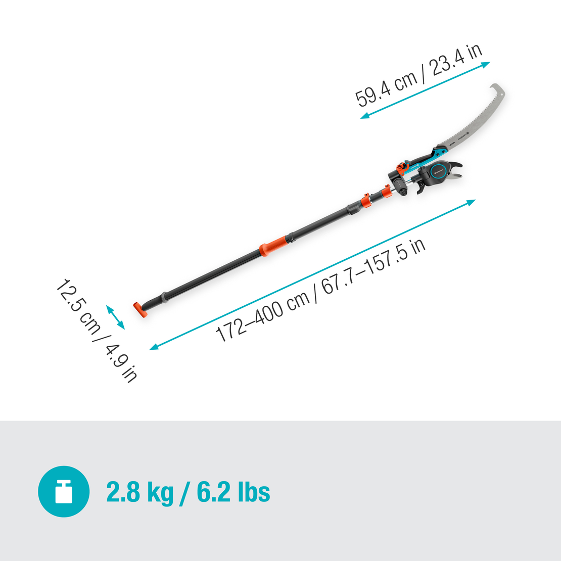 StarCut Pro L Set, Bypass Cut, Telescopic Pruning Lopper with Saw and Adapter