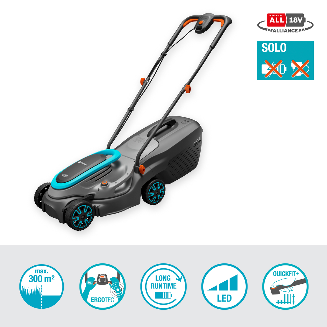 Battery Lawnmower PowerMax 32/18V P4A solo