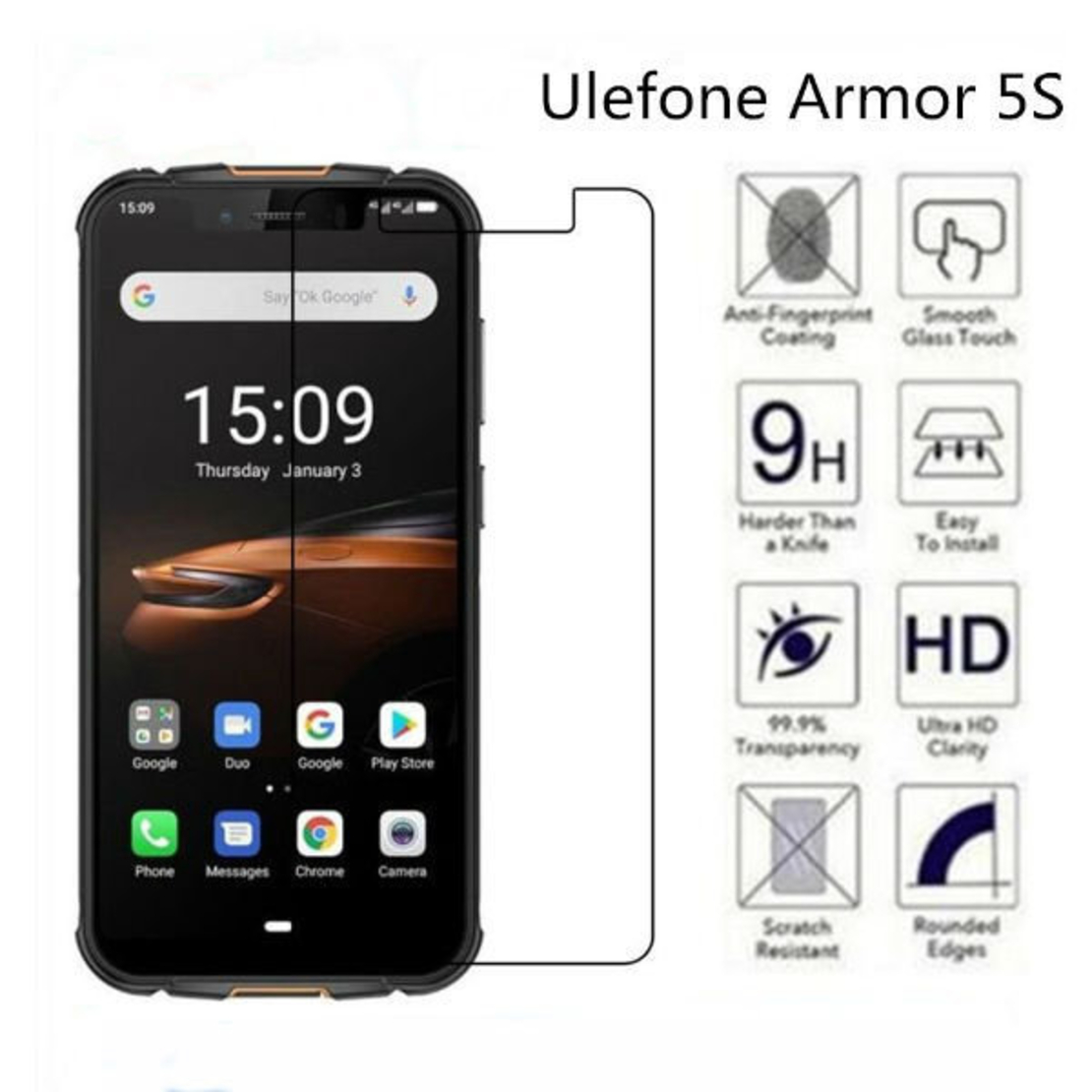 СТЪКЛЕН SCREEN ПРОТЕКТОР ЗА ULEFONE ARMOR 5S