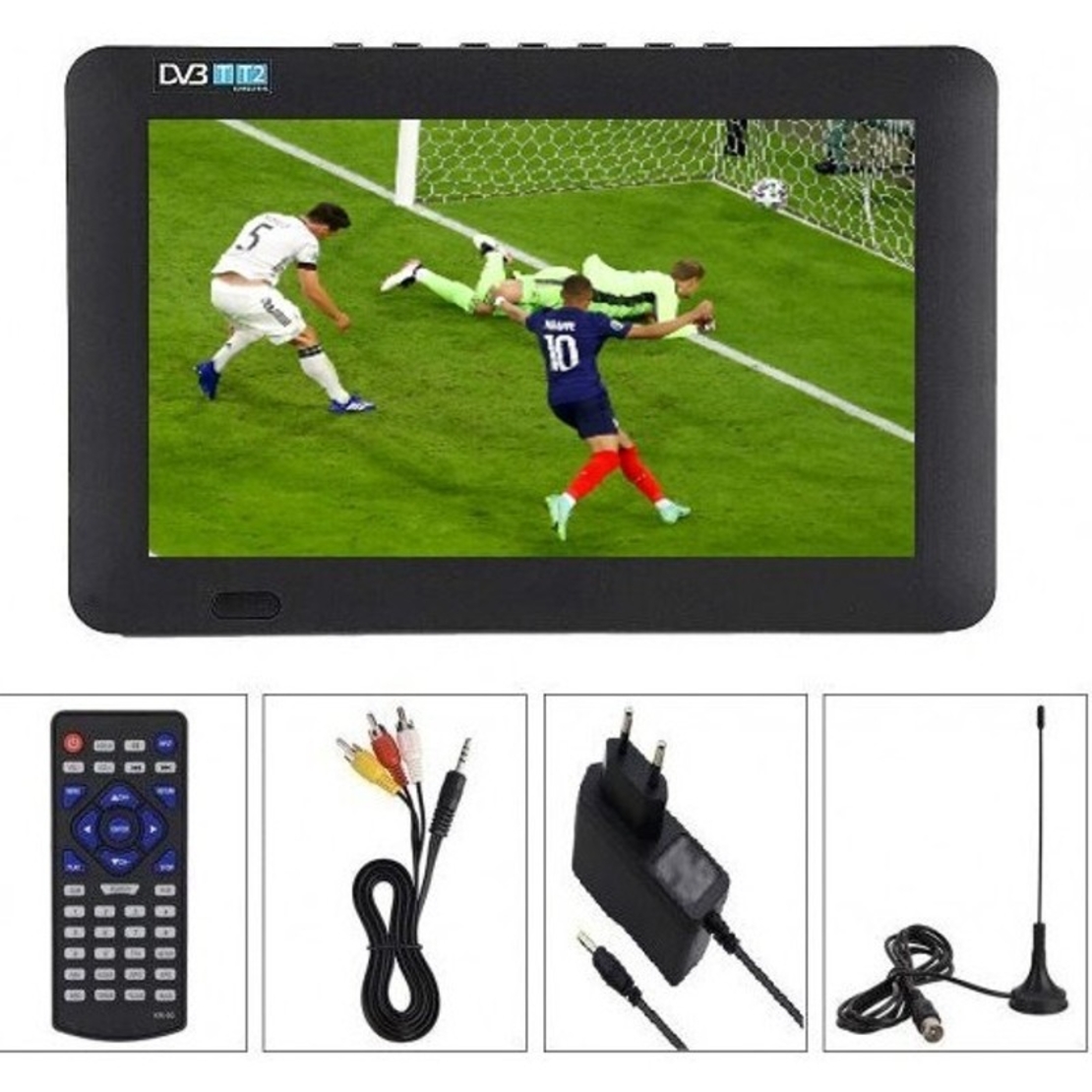 Портативен телевизор  NVOX NX-7T, 7 инча, Вградена батерия, DVB-T2, USB