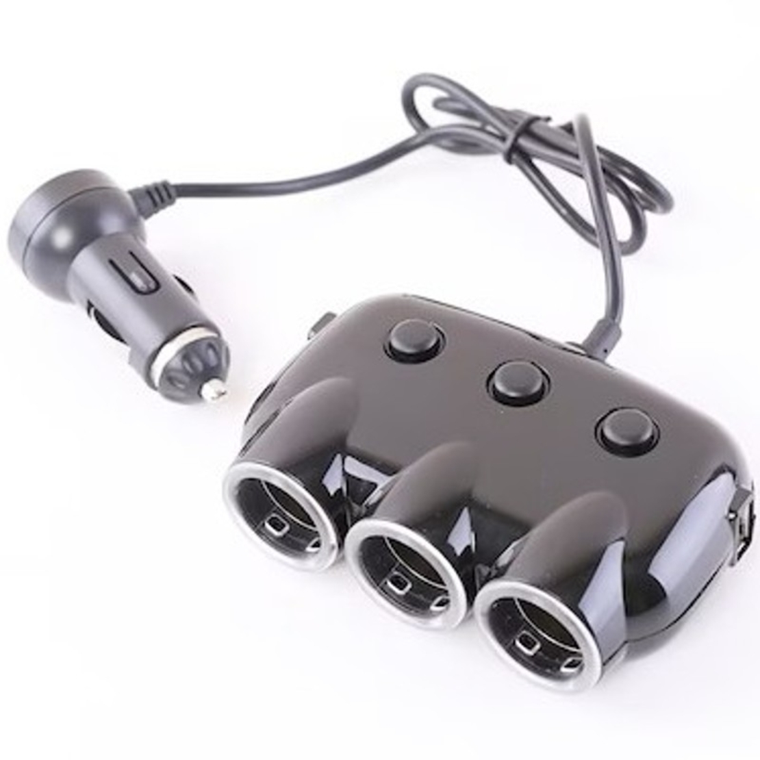 Авто разклонител с 3 гнезда Yourz YZ-CS02, 2 x USB, Черен