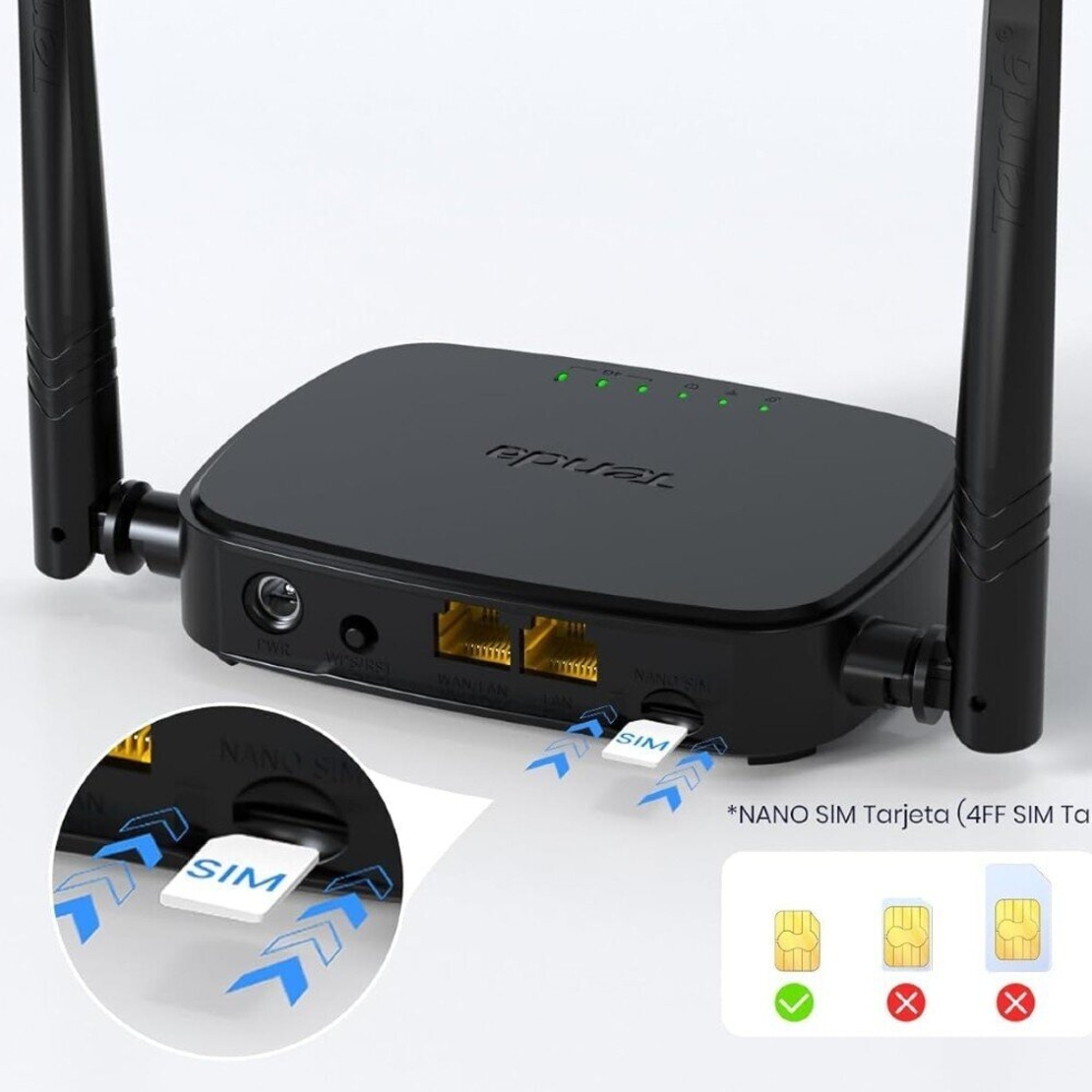 Рутер Tenda 4G03 Pro, 4G LTE, Nano Sim, 2.4 GHz