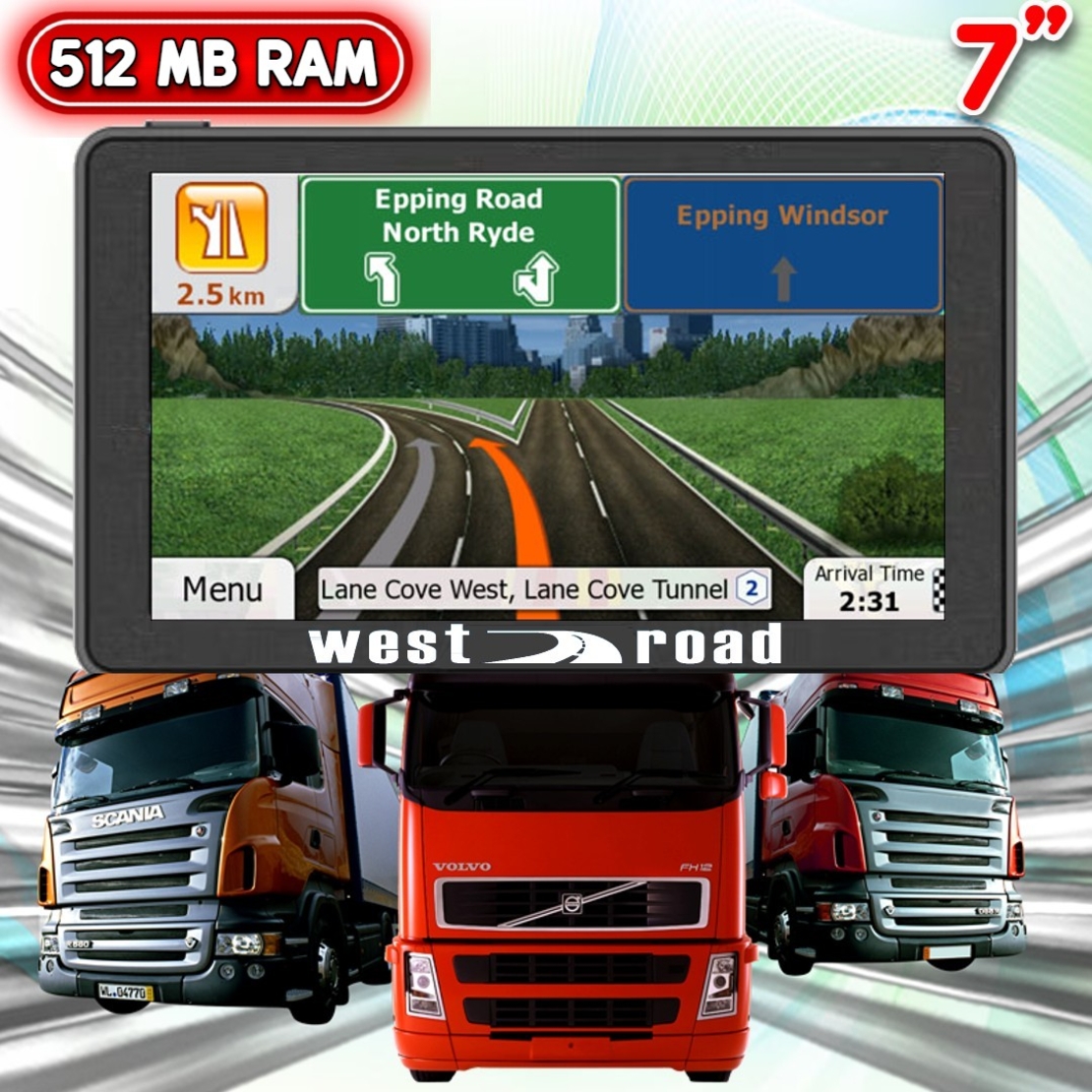 GPS Навигация West Road WR-X1000, 7 инча, Ярък дисплей, 512 MB RAM