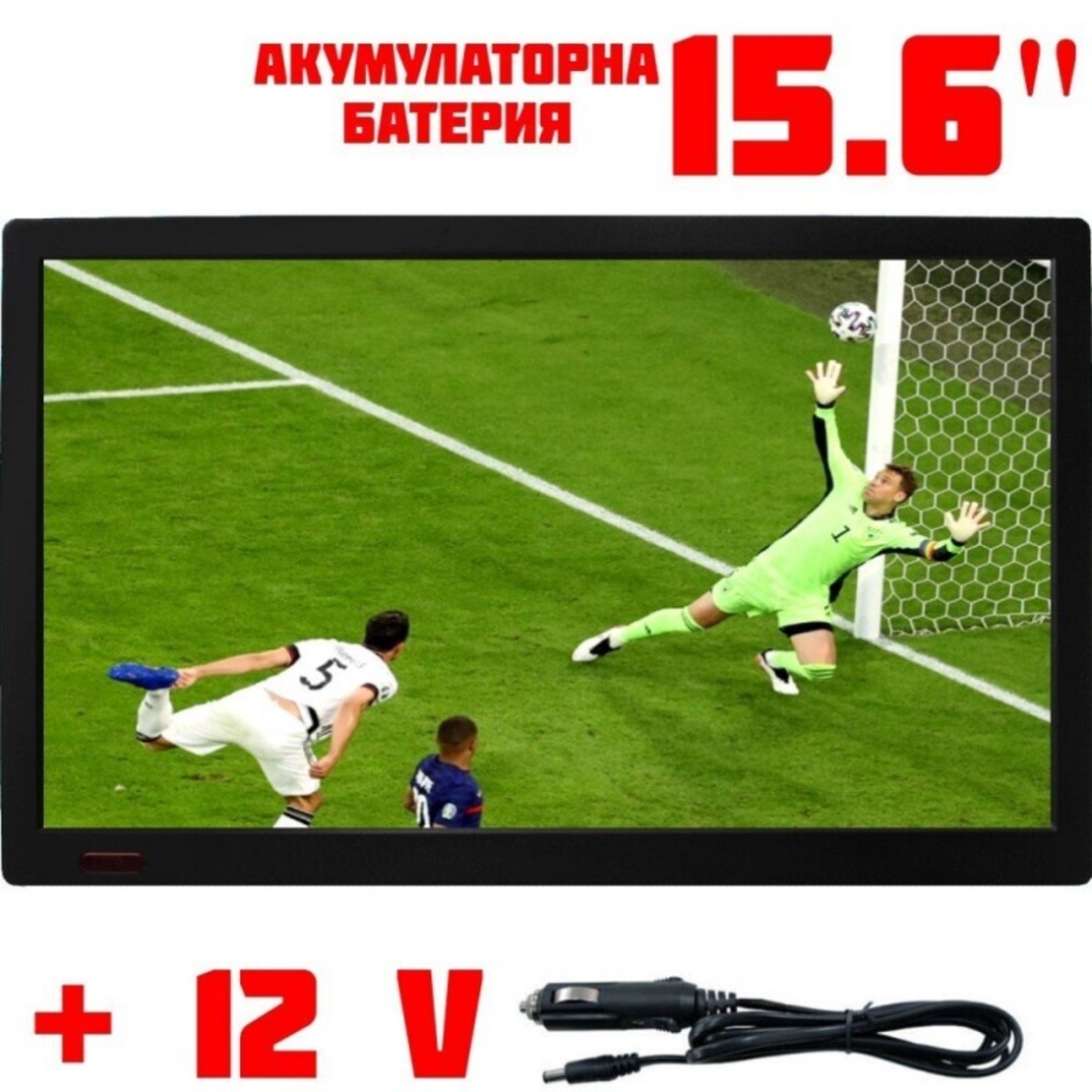 Портативен телевизор NVOX NX-16T, 15.6 инча, Вградена батерия, DVB-T2, USB