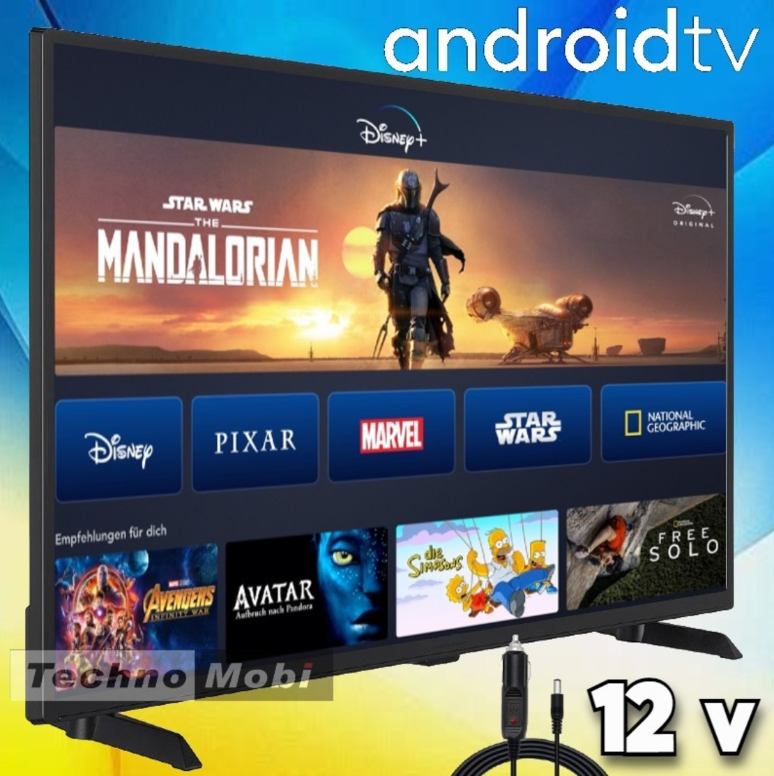 Смарт телевизор на 12 волта, Android 32SMART12V, 32 инча, Wi-Fi, Google Play