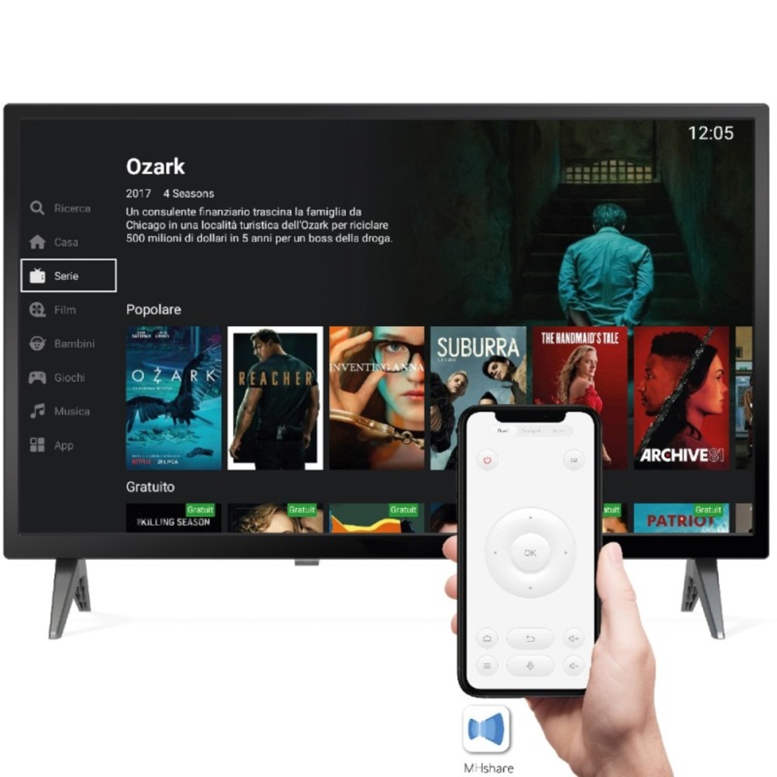 Смарт телевизор с Android Northern Cross Tel Sys NC-SMART24 LX2, 24 инча, 12 волта, Wi-Fi