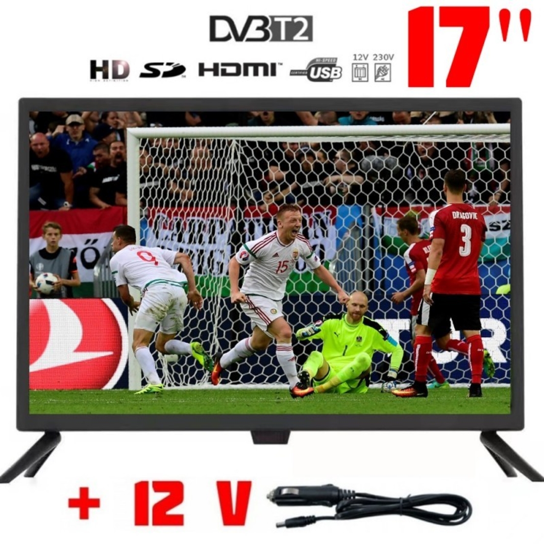 Телевизор NorthernCross NC-W17, 17 инча, 12 волта, DVB-T2, LED