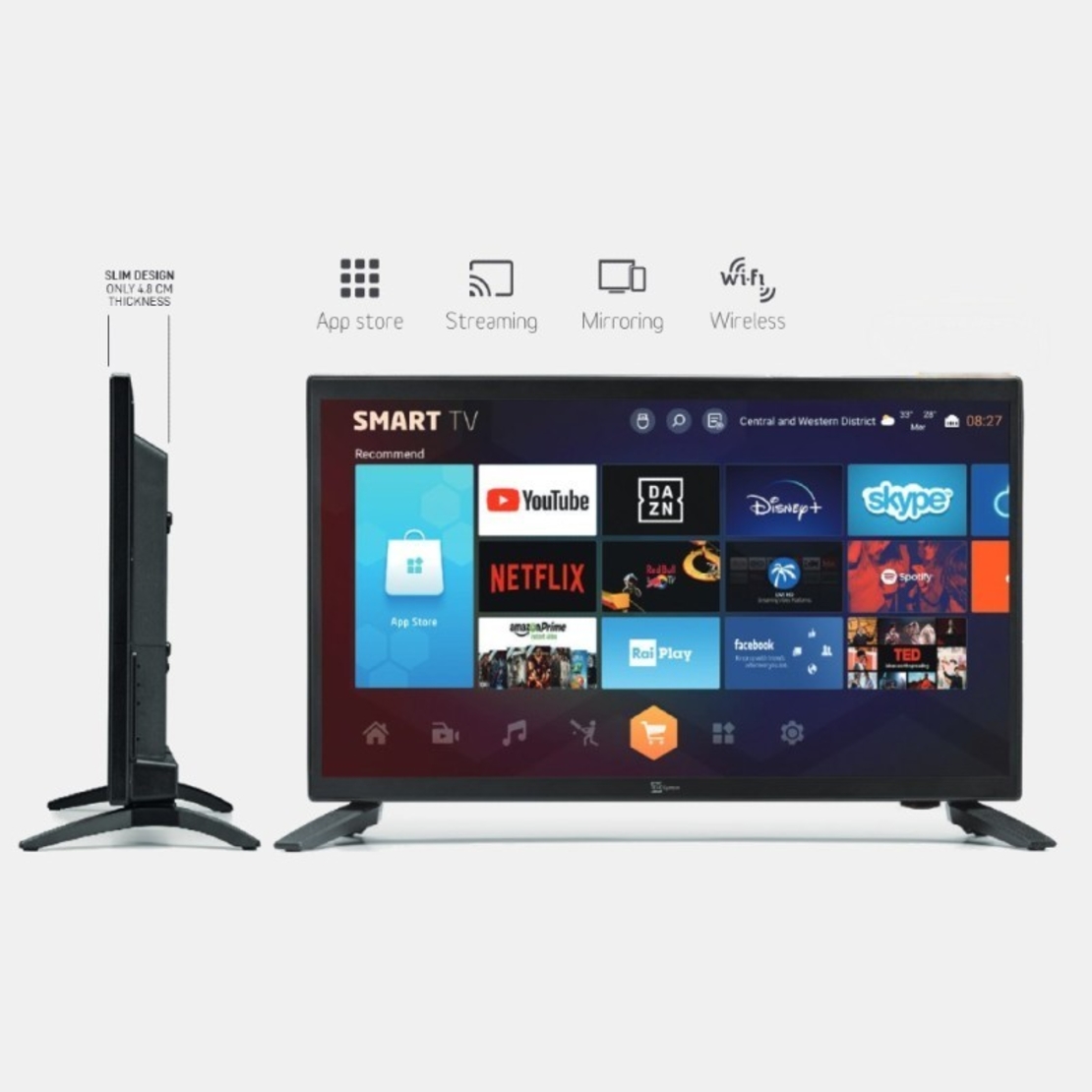 Смарт телевизор с Android Northern Cross Tel Sys NC-SMART19 LX SLIM, 19 инча, 12 волта, Wi-Fi
