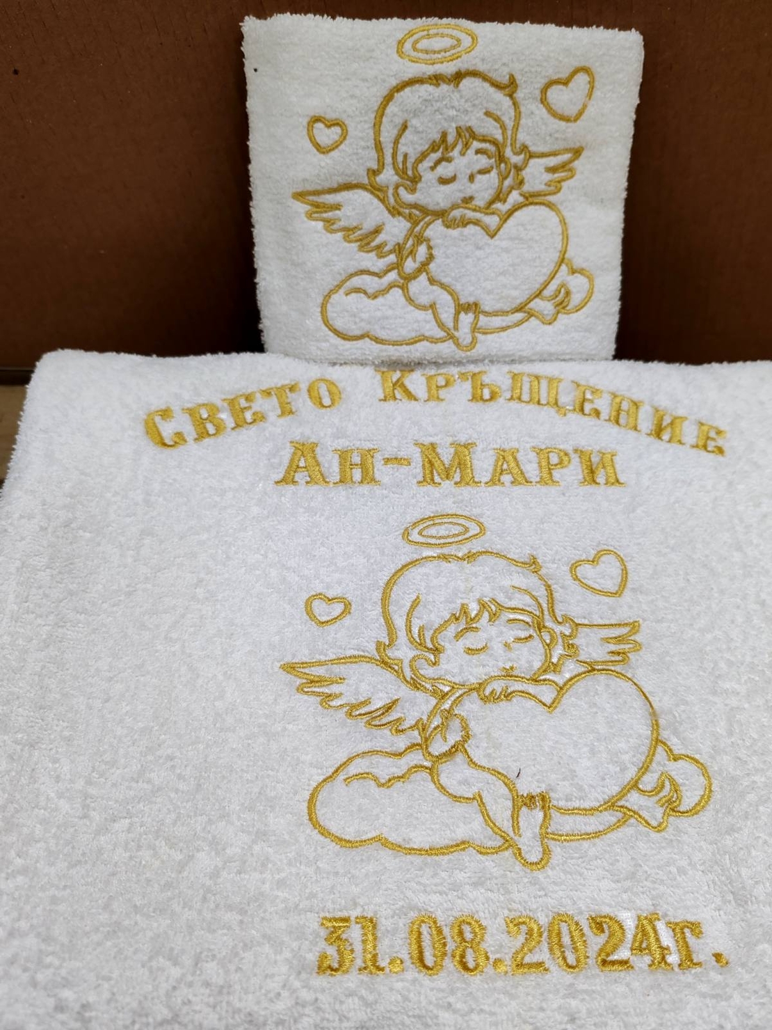 Хавлиена кърпа Ангелче със сърца