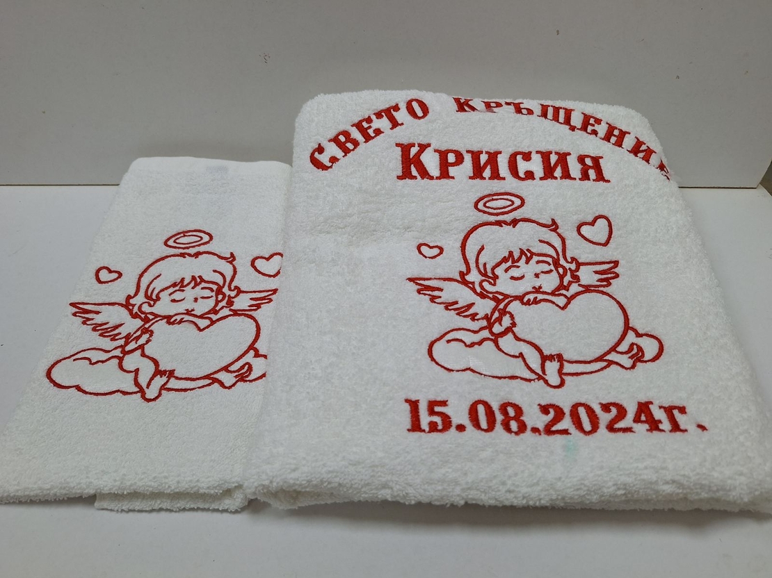 Хавлиена кърпа Ангелче със сърца